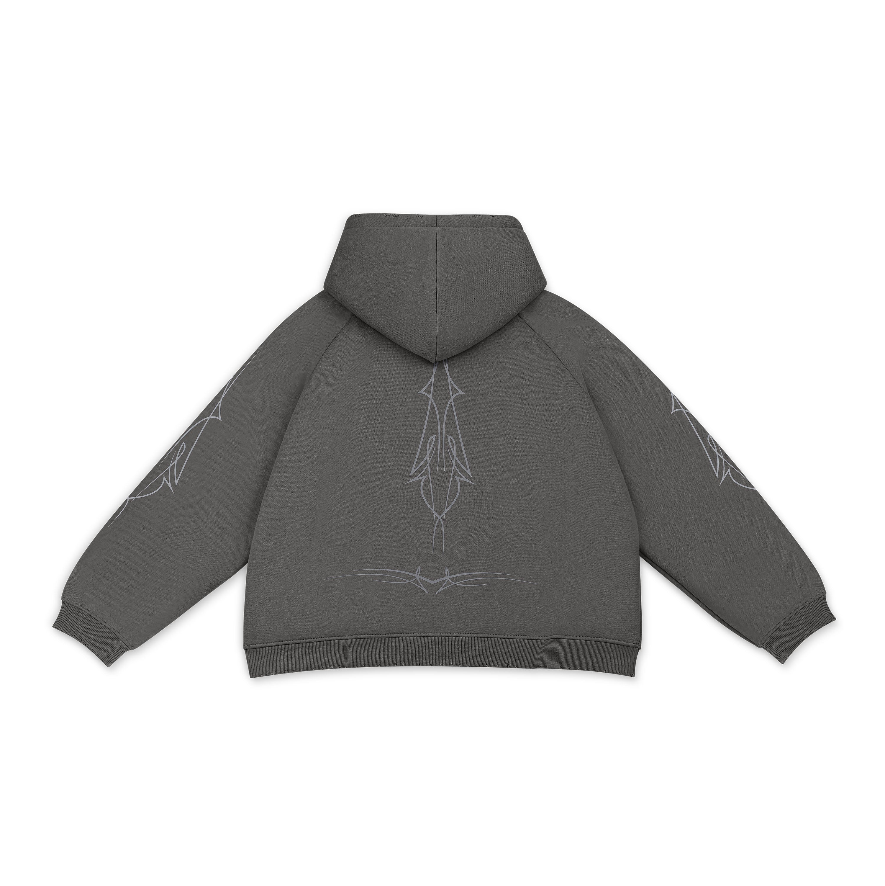 GRAY DISTRESSED HOODIE - VD x HARDFEST – Von Dutch