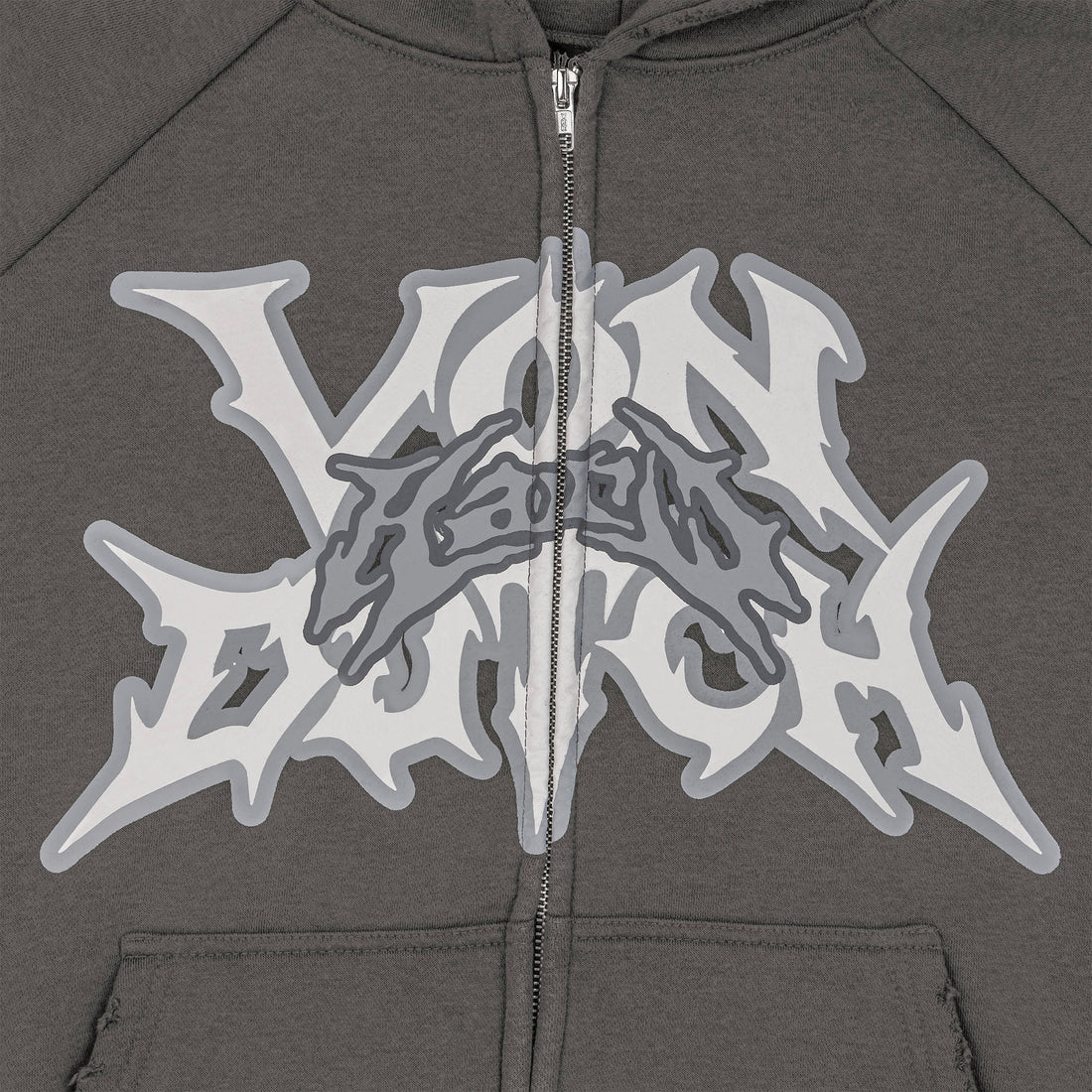 GRAY DISTRESSED HOODIE - VD x HARDFEST — image 5