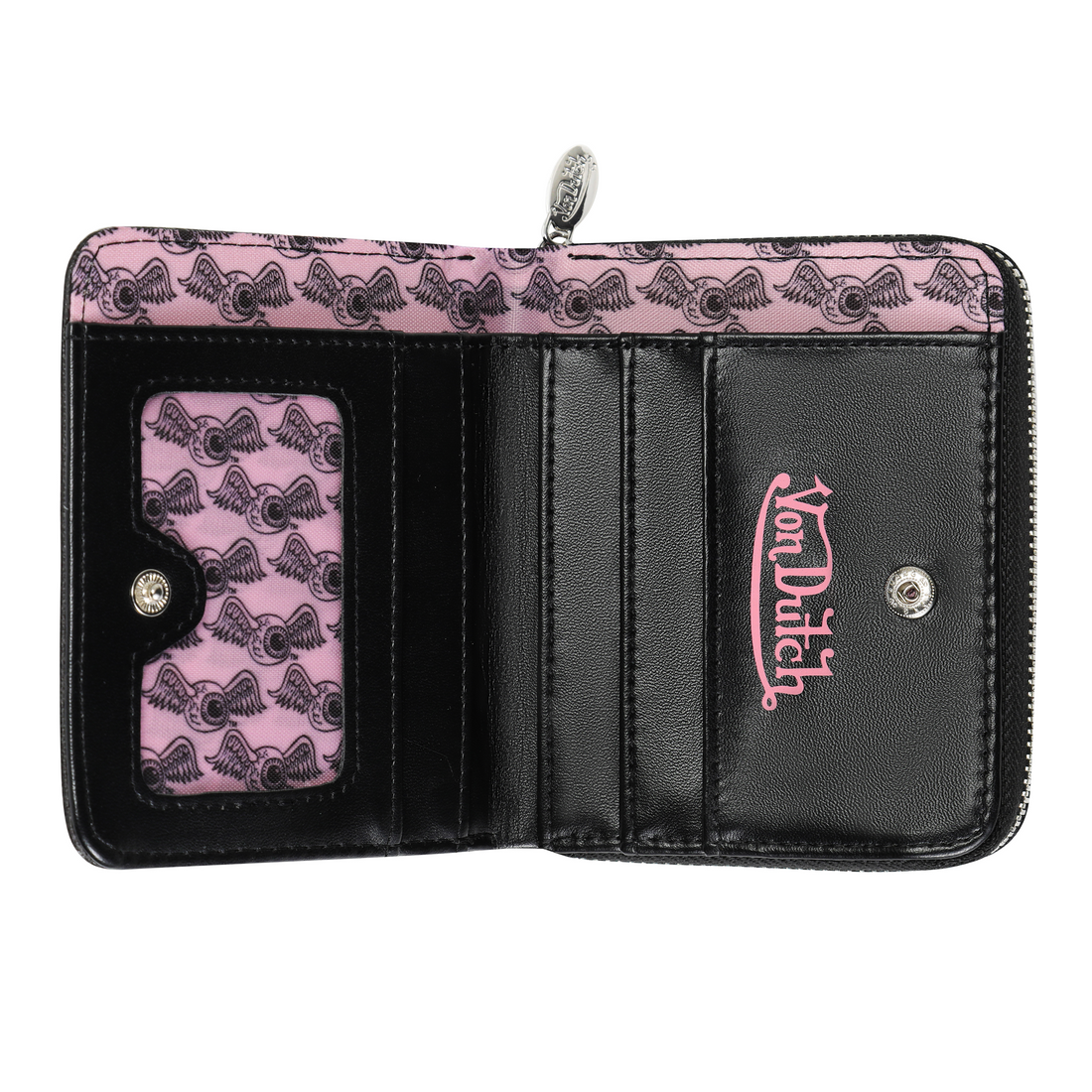 Classic Signature Zip-up Wallet - Black
