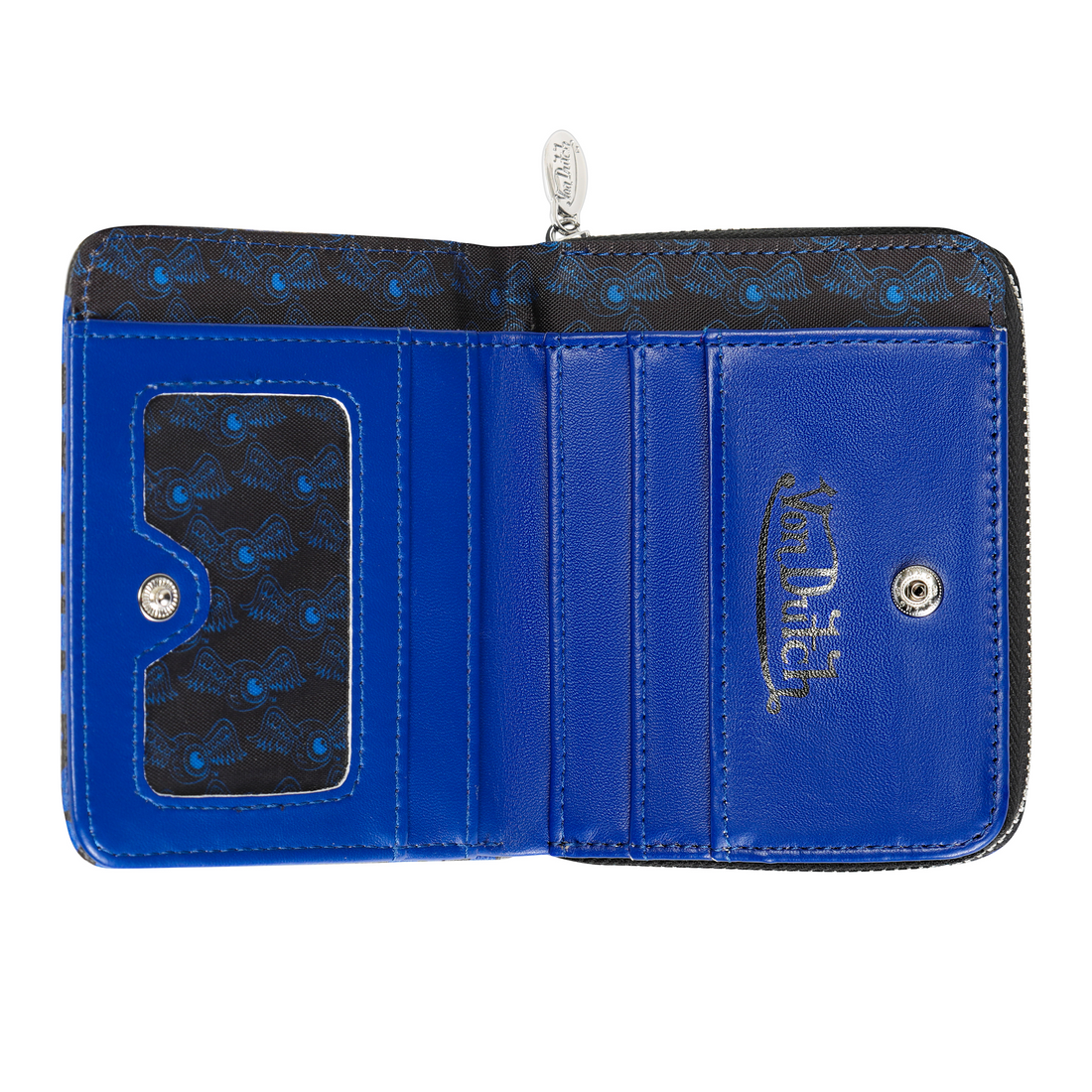 Cheetah Print Zip-up Wallet - Blue — image 2