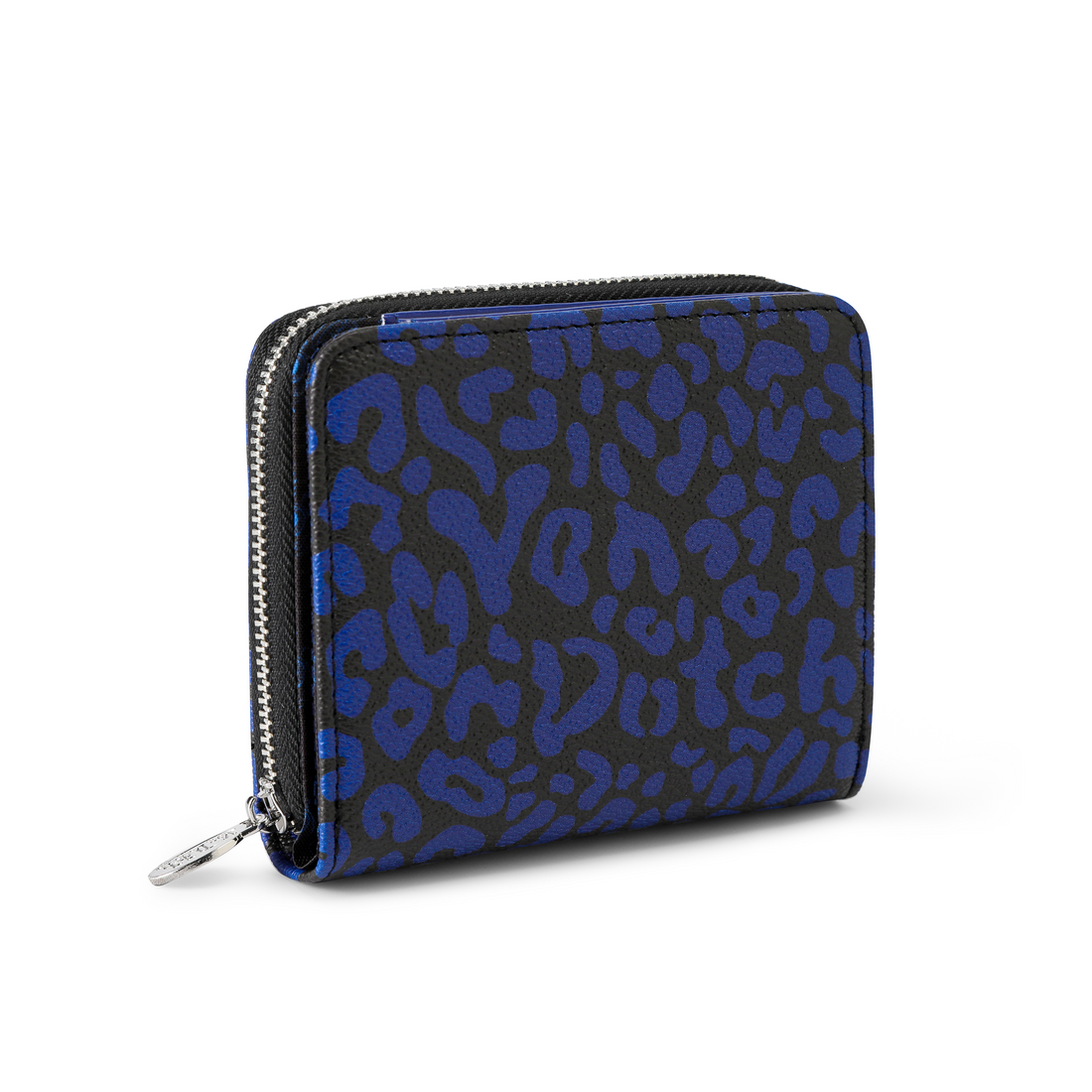 Cheetah Print Zip-up Wallet - Blue — image 5