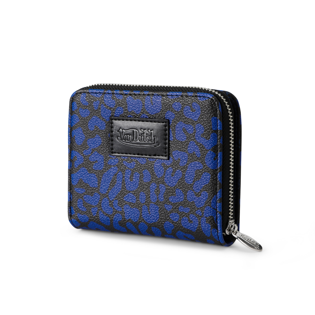 Cheetah Print Zip-up Wallet - Blue — image 4