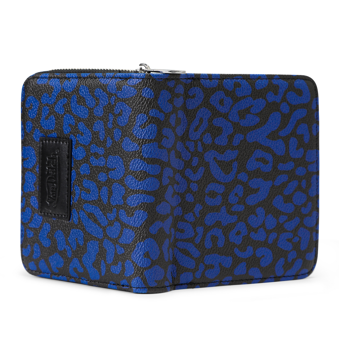 Cheetah Print Zip-up Wallet - Blue — image 3