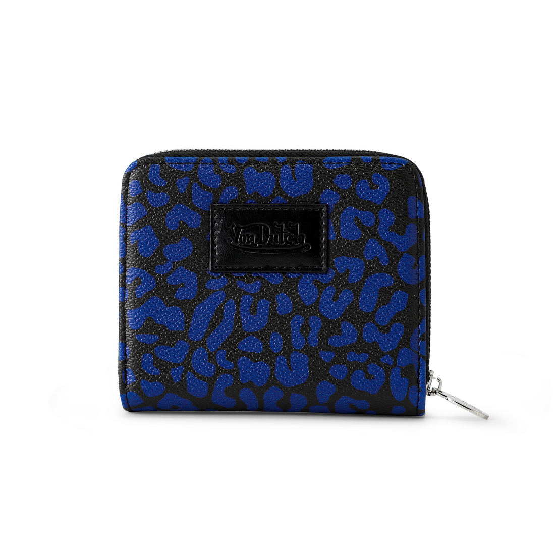Cheetah Print Zip-up Wallet - Blue — image 1