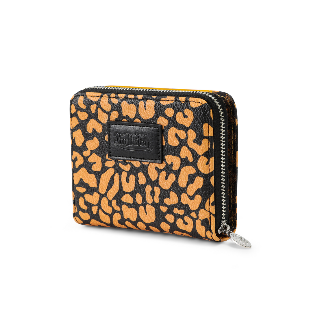 Cheetah Print Zip-up Wallet - Orange — image 4