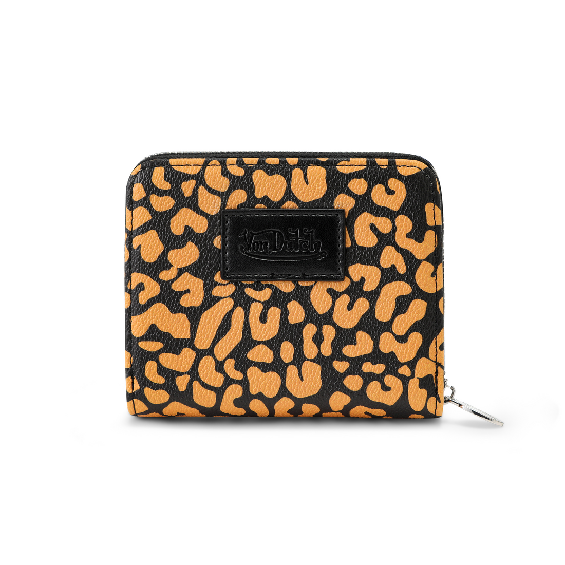 Cheetah Print Zip-up Wallet - Orange — image 1
