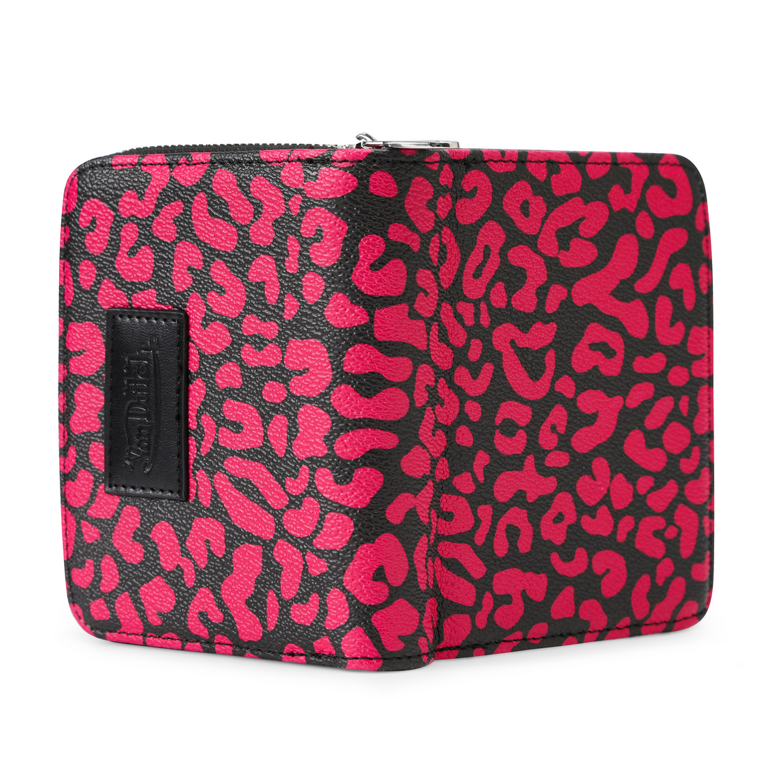 Cheetah Print Zip-up Wallet - Hot Pink