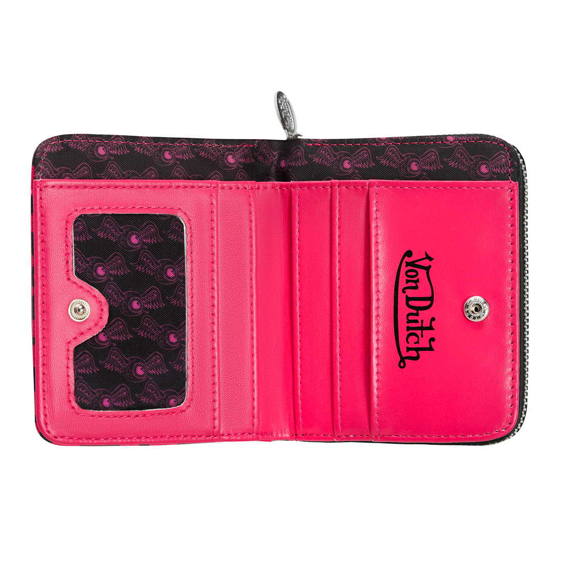 Cheetah Print Zip-up Wallet - Hot Pink