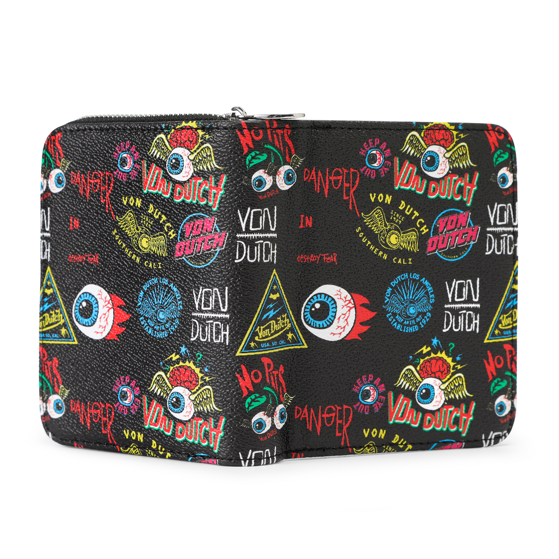 Jax Print Zip-up Wallet - Black