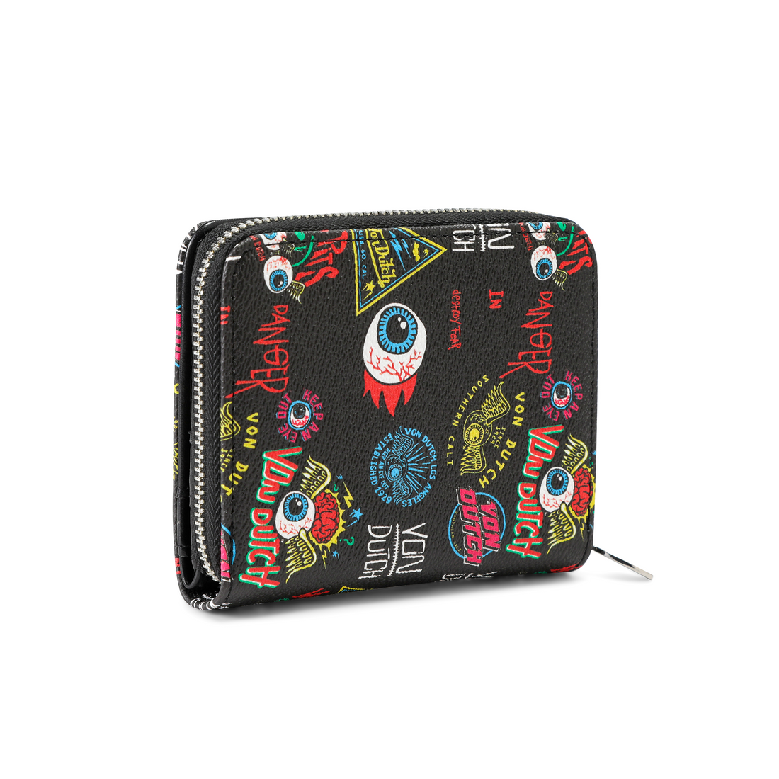 Jax Print Zip-up Wallet - Black