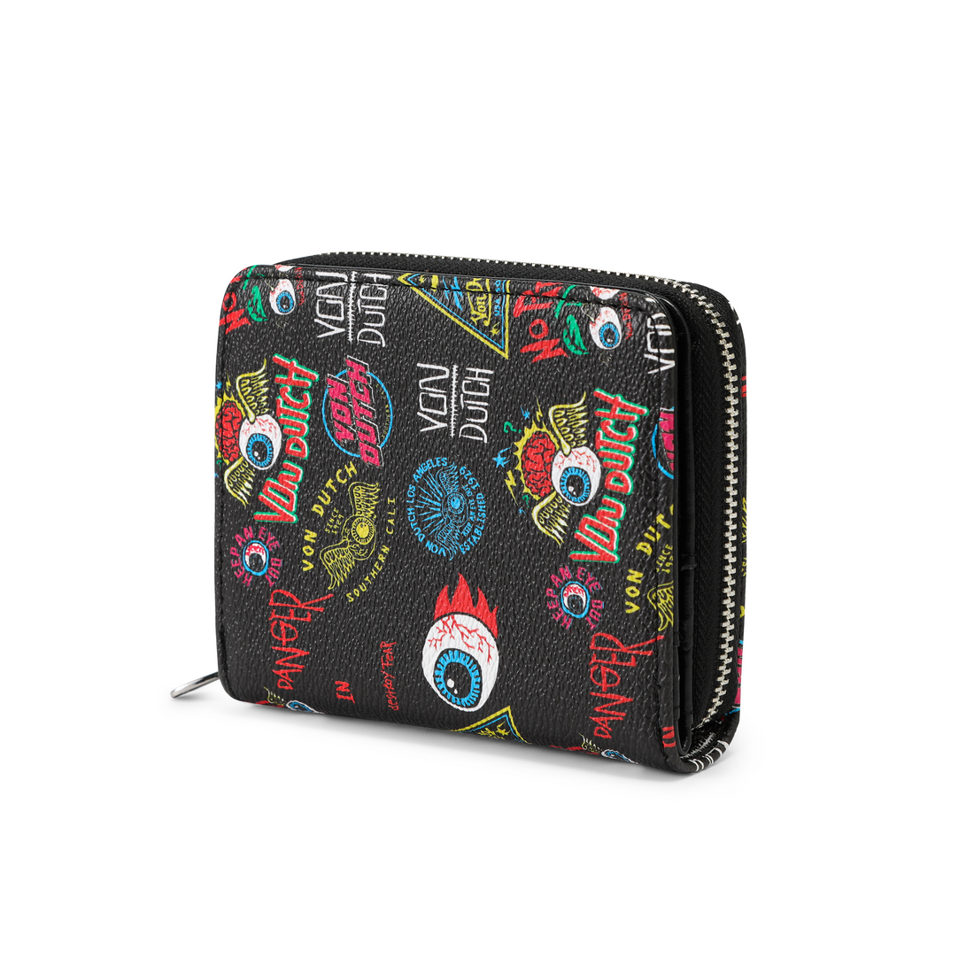 Jax Print Zip-up Wallet - Black