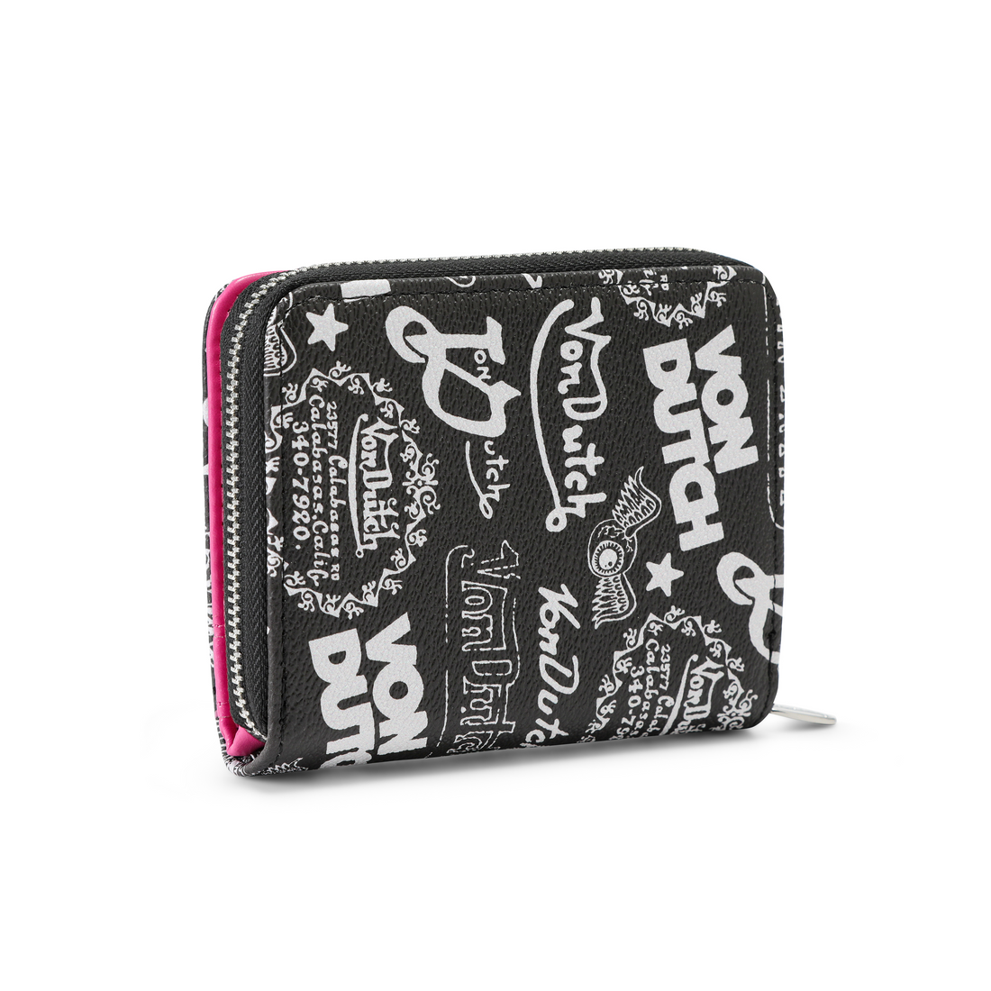Logo Stamps Zip-Up Wallet - Black