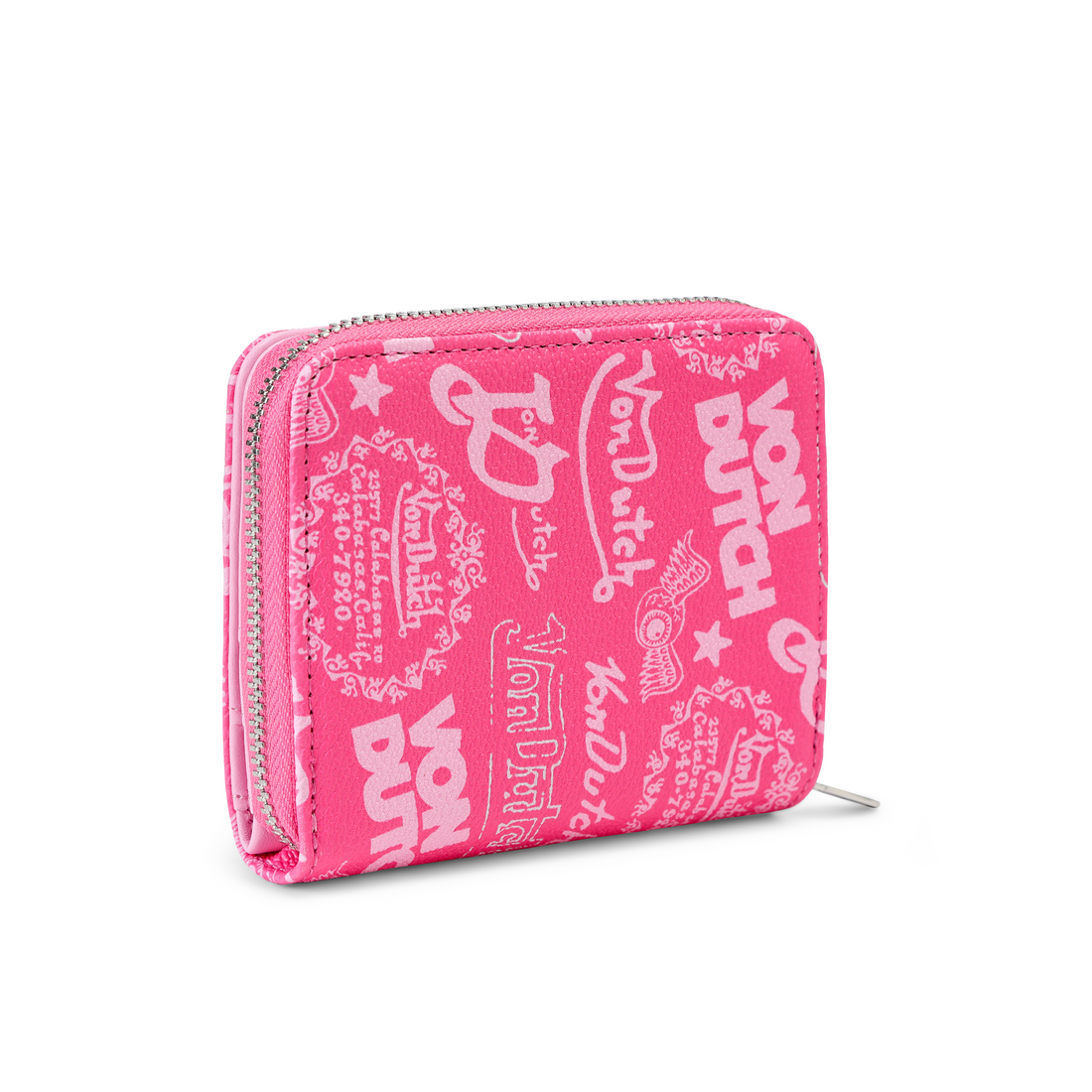 Logo Stamps Zip-Up Wallet - Pink