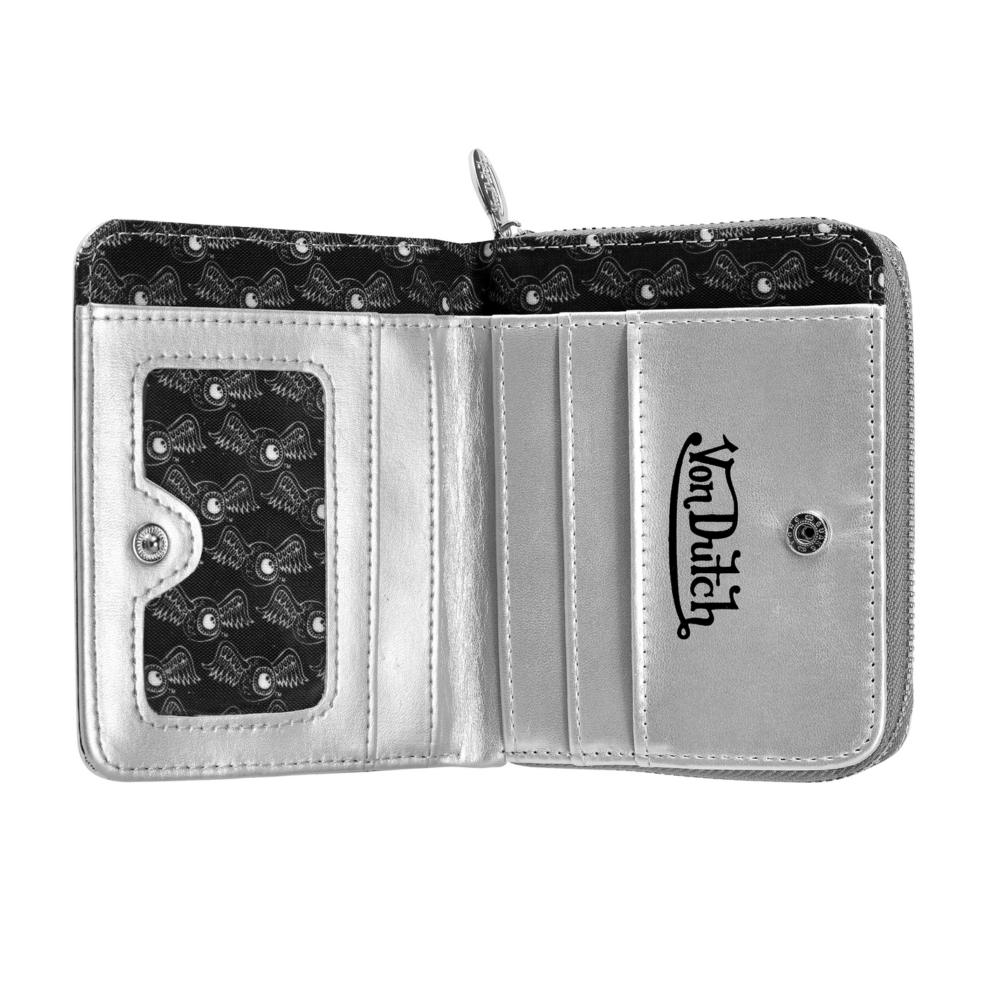 Chrome Zip-Up Wallet