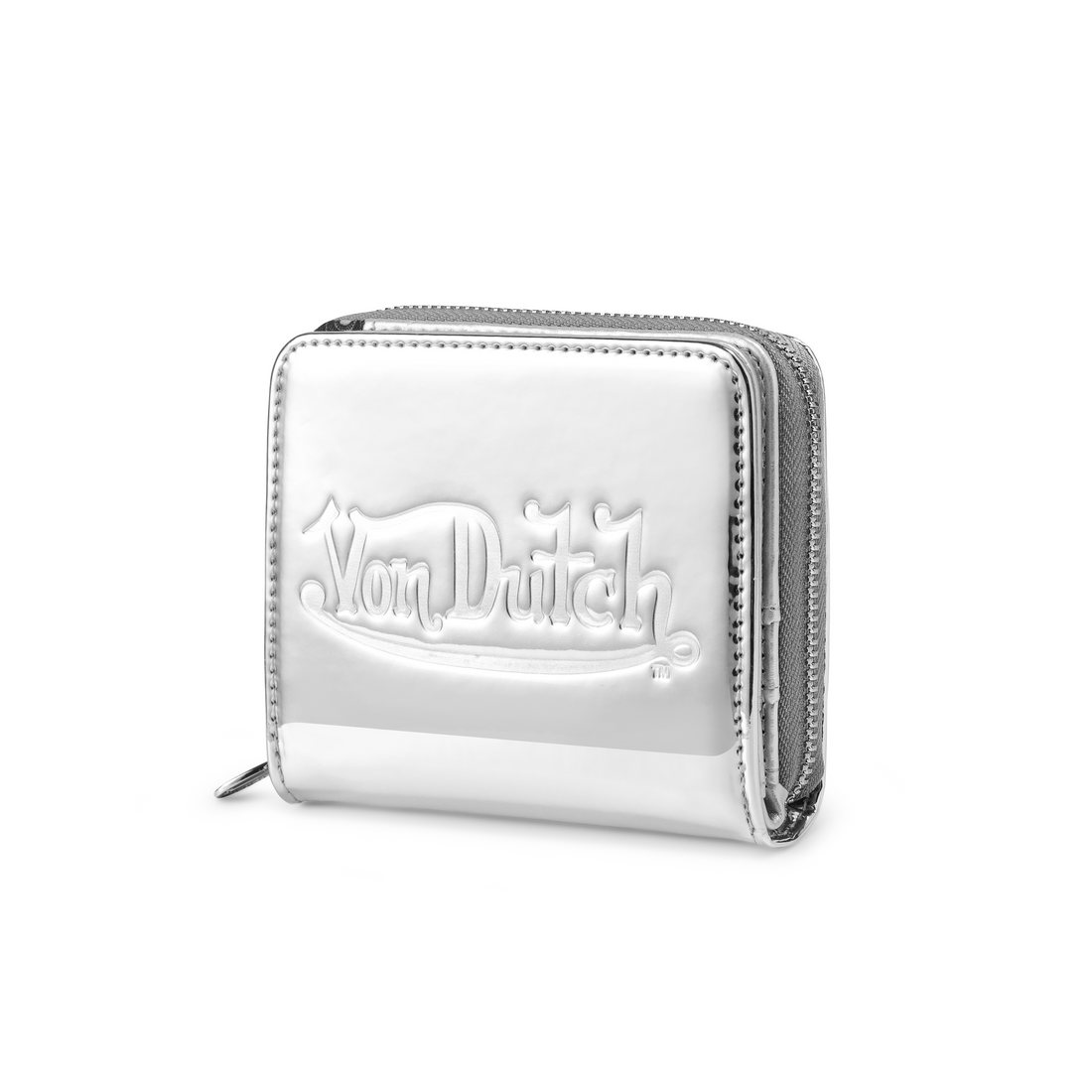Chrome Zip-Up Wallet