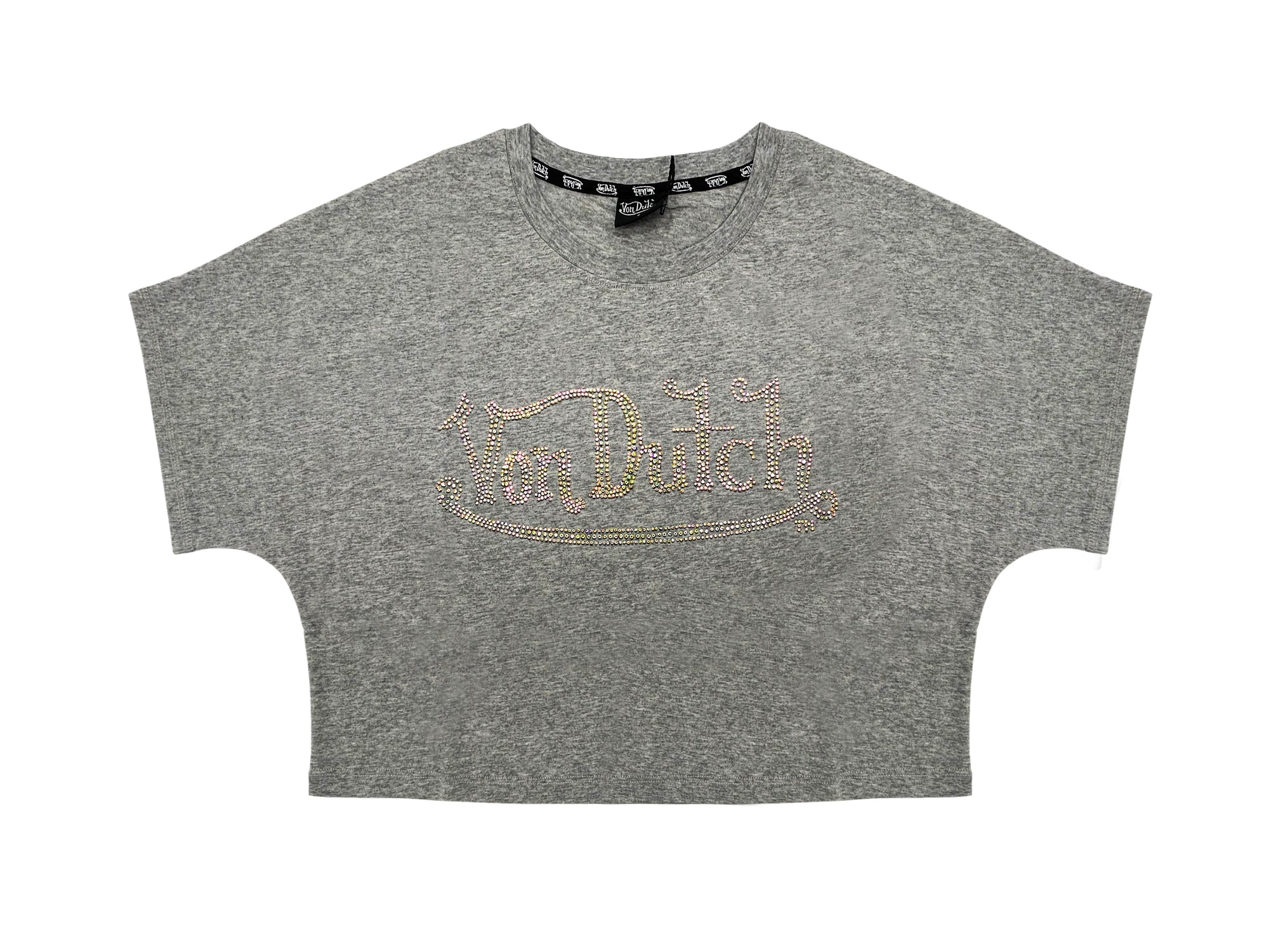 Von Dutch Originals Stone Women's Gray Crop Tee
