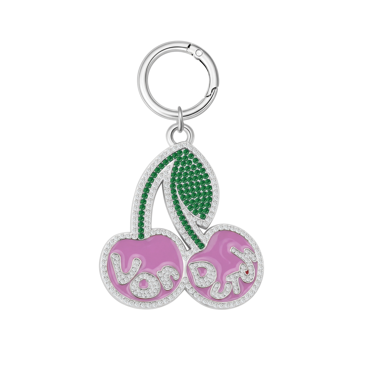 VON DUTCH CHERRY RHINESTONE KEYCHAIN - PINK | Von Dutch