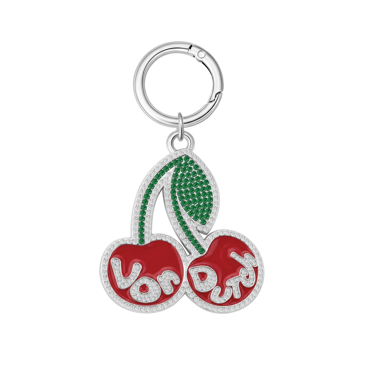 VON DUTCH CHERRY RHINESTONE KEYCHAIN - RED