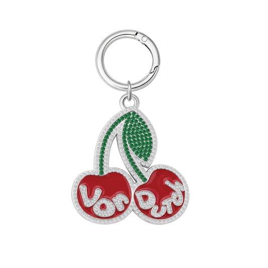 VON DUTCH CHERRY RHINESTONE KEYCHAIN - RED