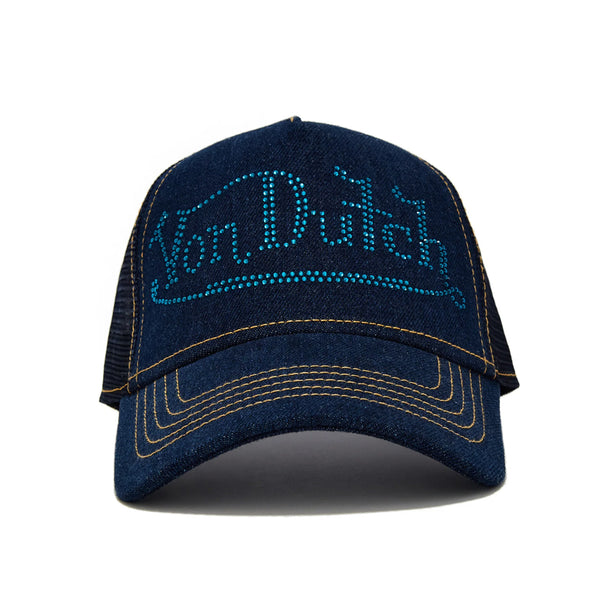 Von Dutch ボンダッチ　メッシュキャップ　デニム ストーン 帽子 Von Dutch ボンダッチ メッシュキャップ 新品 デニム ストーン 帽子