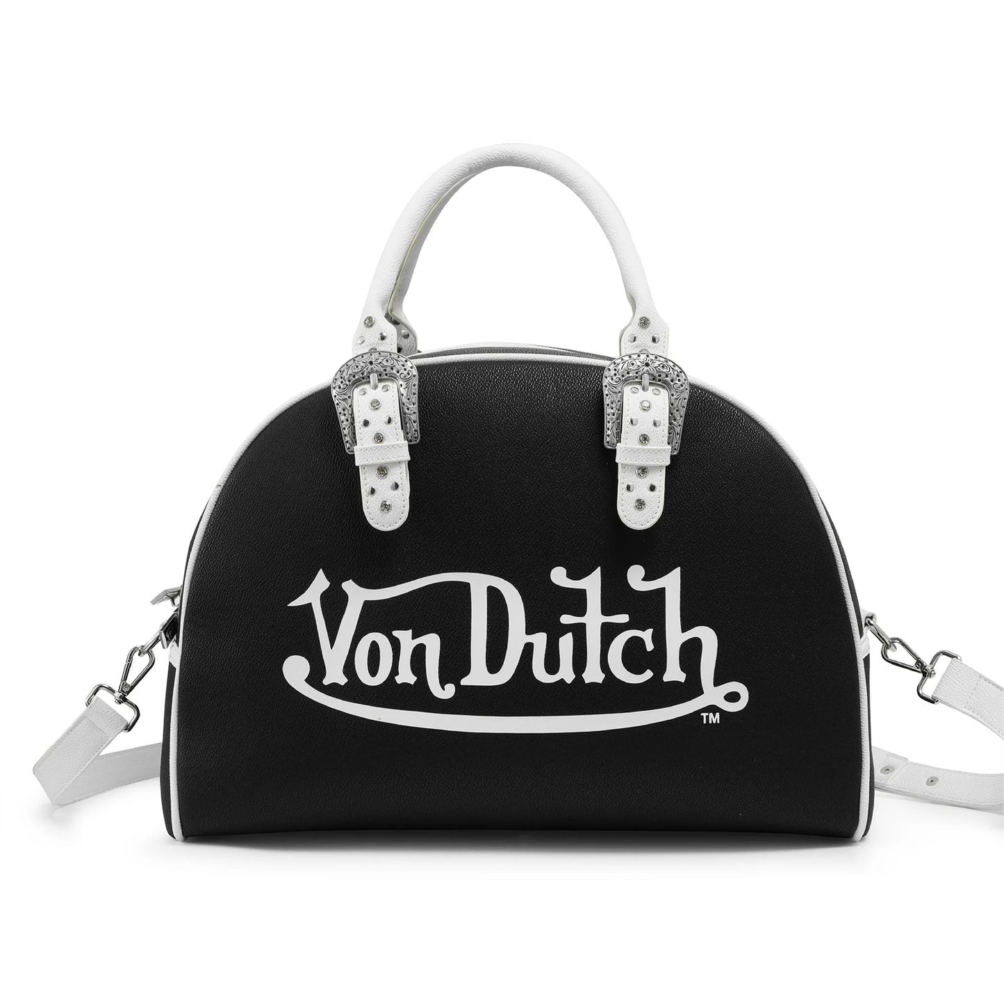 Classic Black & White Duffle Bowling Bag