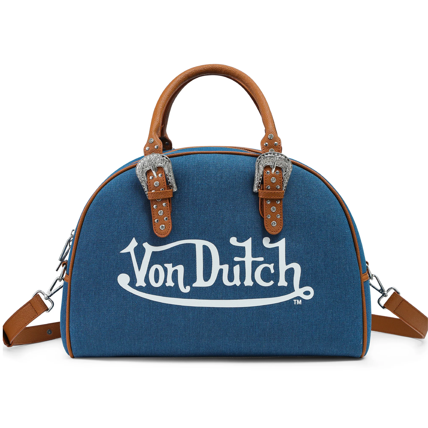 Denim & Brown Duffle Bowling Bag
