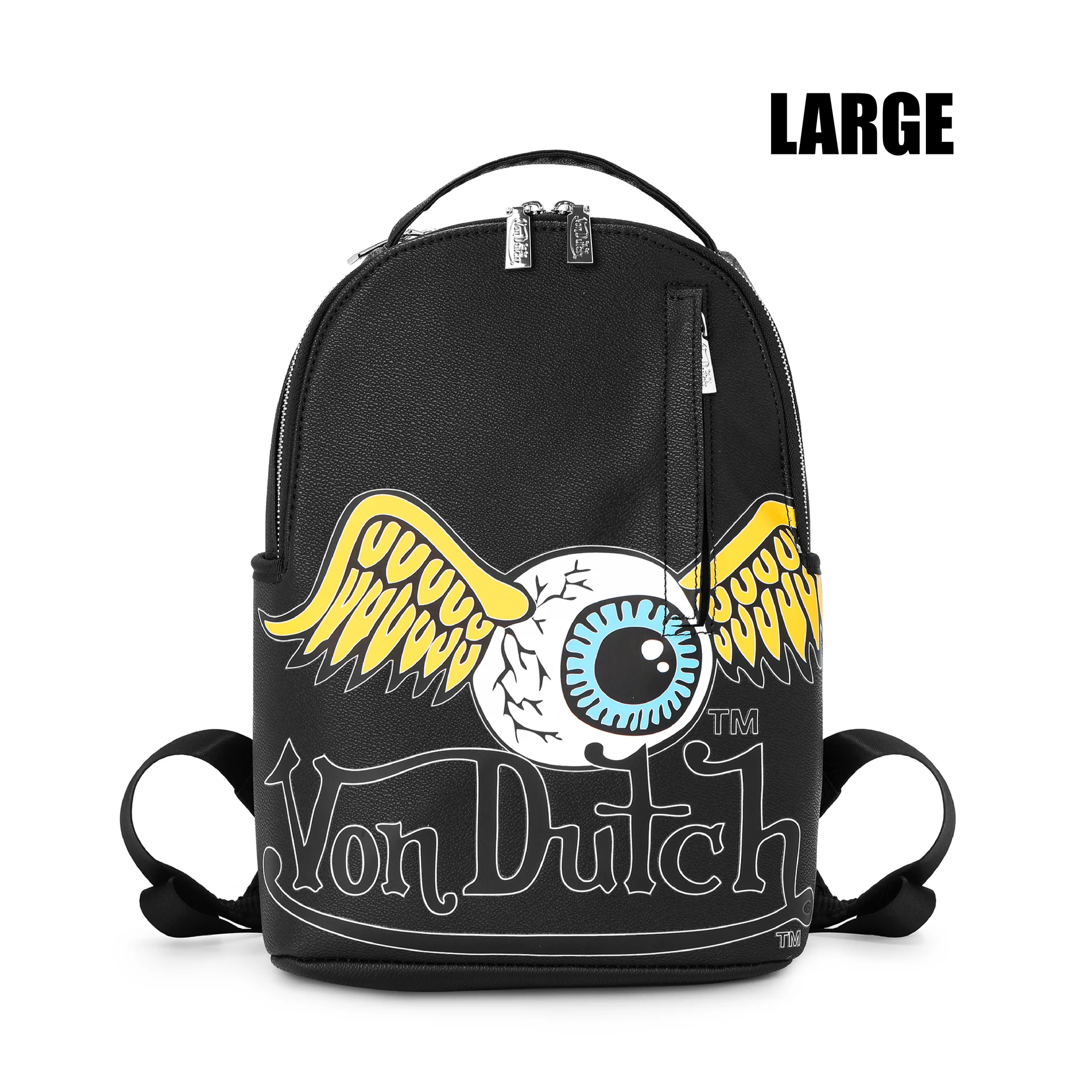 Von Dutch Large Black Flying Eye Backpack