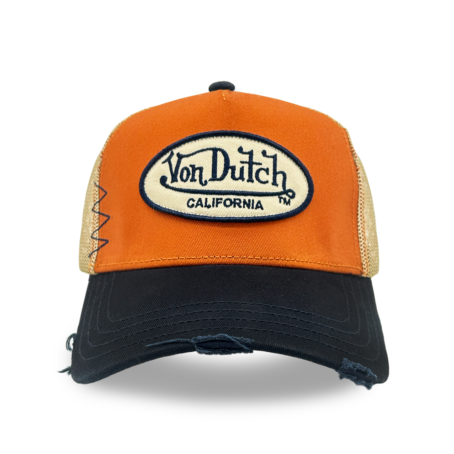 Von Dutch Distressed Trucker Hat - Burnt Orange