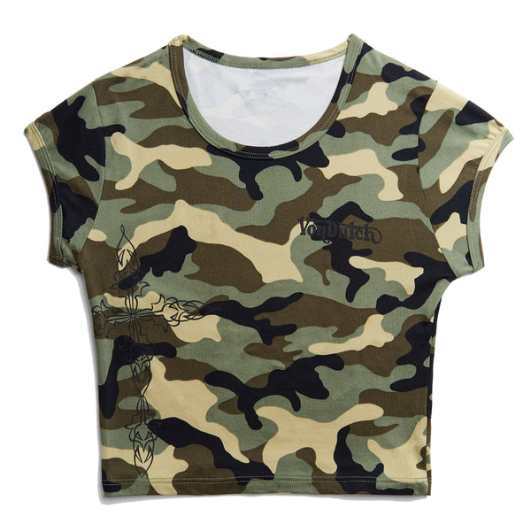 Green Camo Chopper Cross Baby Tee – Von Dutch