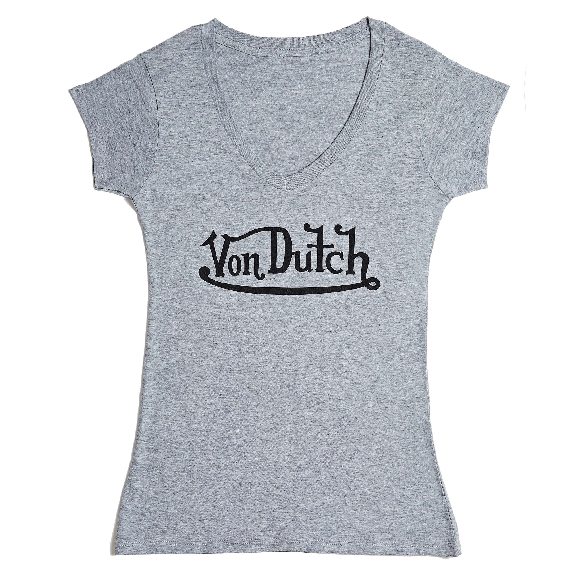 Von Dutch Originals Black on Grey V Neck