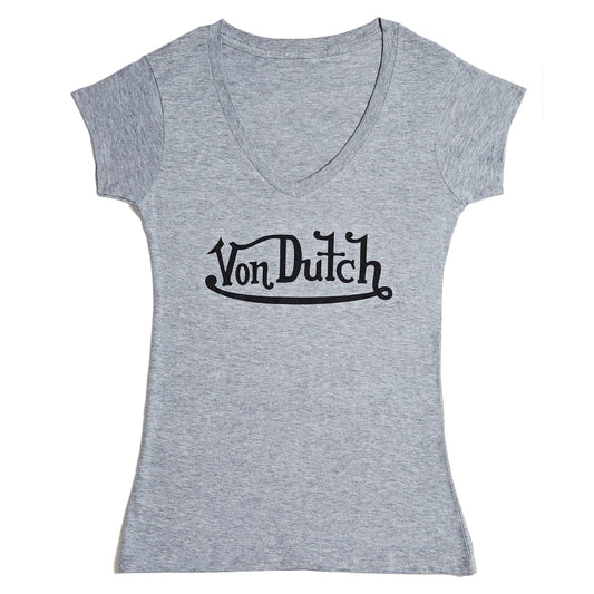 Von Dutch Originals Black on Grey V Neck