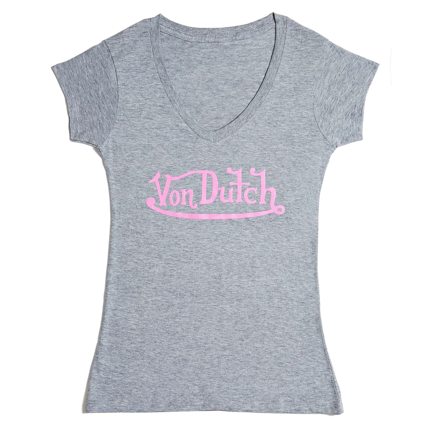 Von Dutch Originals Pink on Grey V Neck