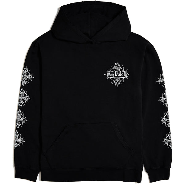 Von Dutch☆Hoodie バックプリント コットン フーディ パーカー Von Dutch Originals Black on White Hoodie