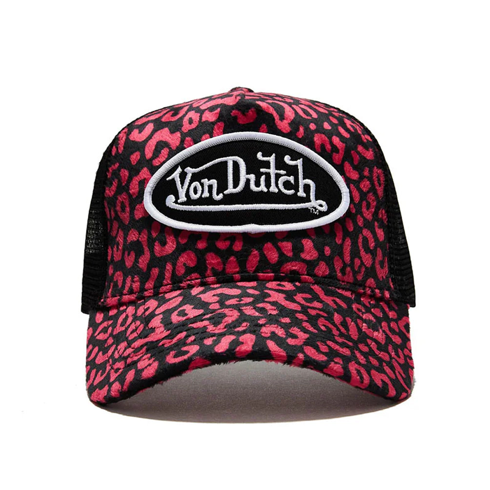 Hot Pink Cheetah Velvet Trucker Hat
