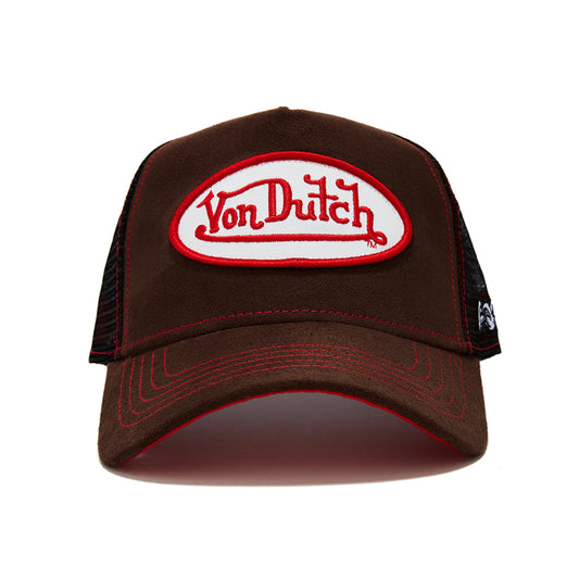 Brown & Red Velvet Trucker Hat