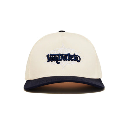 Cream & Blue Chopper Snapback Hat