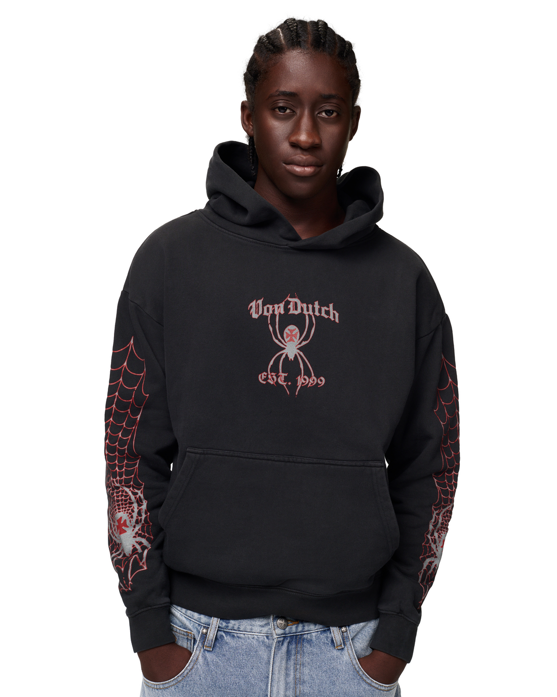 SPIDER CREST HOODIE - BLACK & RED — image 2