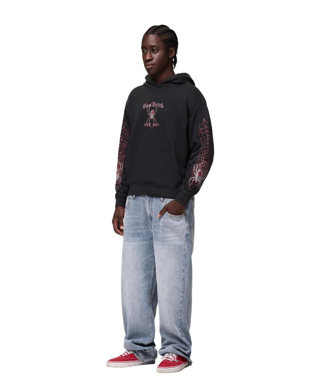 SPIDER CREST HOODIE - BLACK & RED — image 4