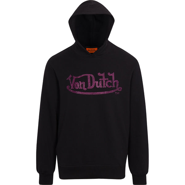 Women's Purple Rhinestone Black Hoodie – Von Dutch