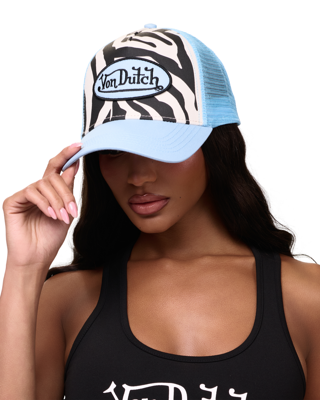 Zebra Trucker Hat - Blue — image 2