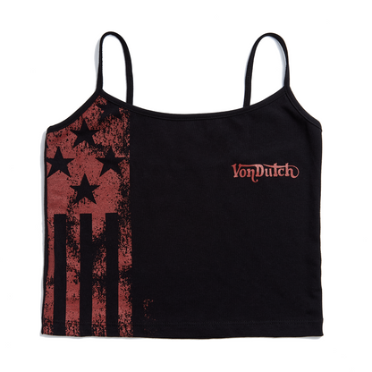 Black & Red Racing Spaghetti Top