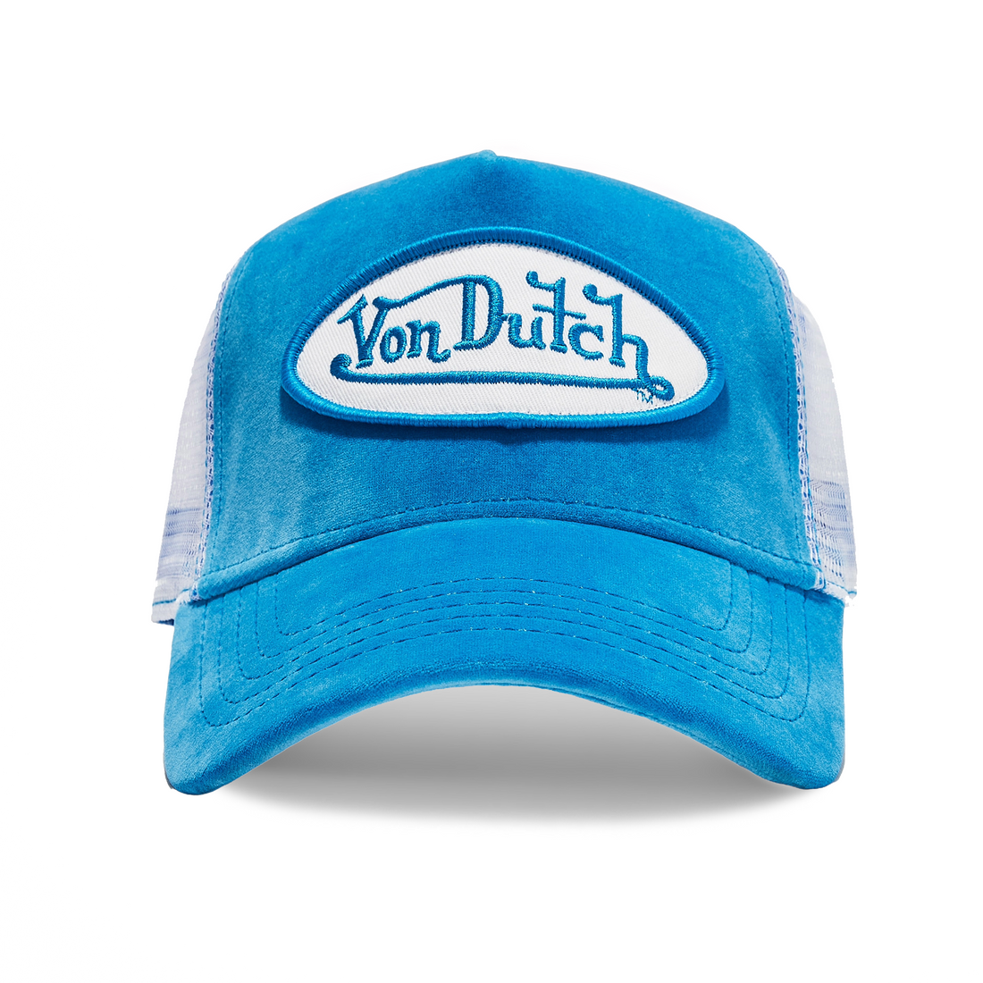 Blue Crush Velvet Trucker Hat — image 1