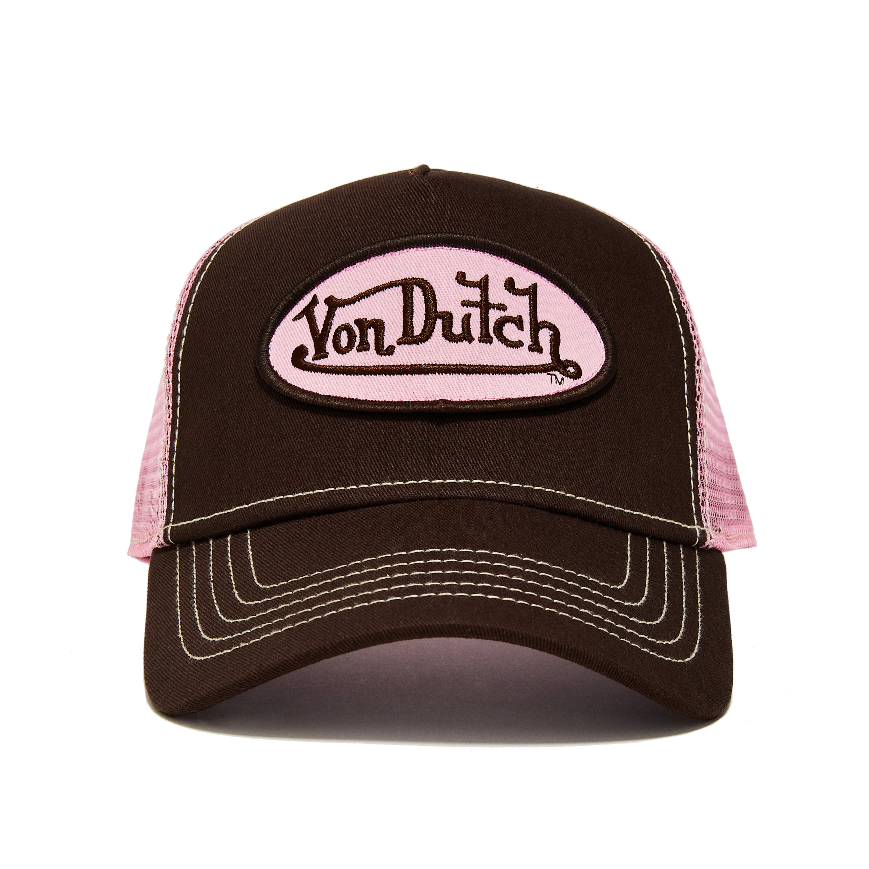 Brown & Pink Classic Trucker Hat | Von Dutch