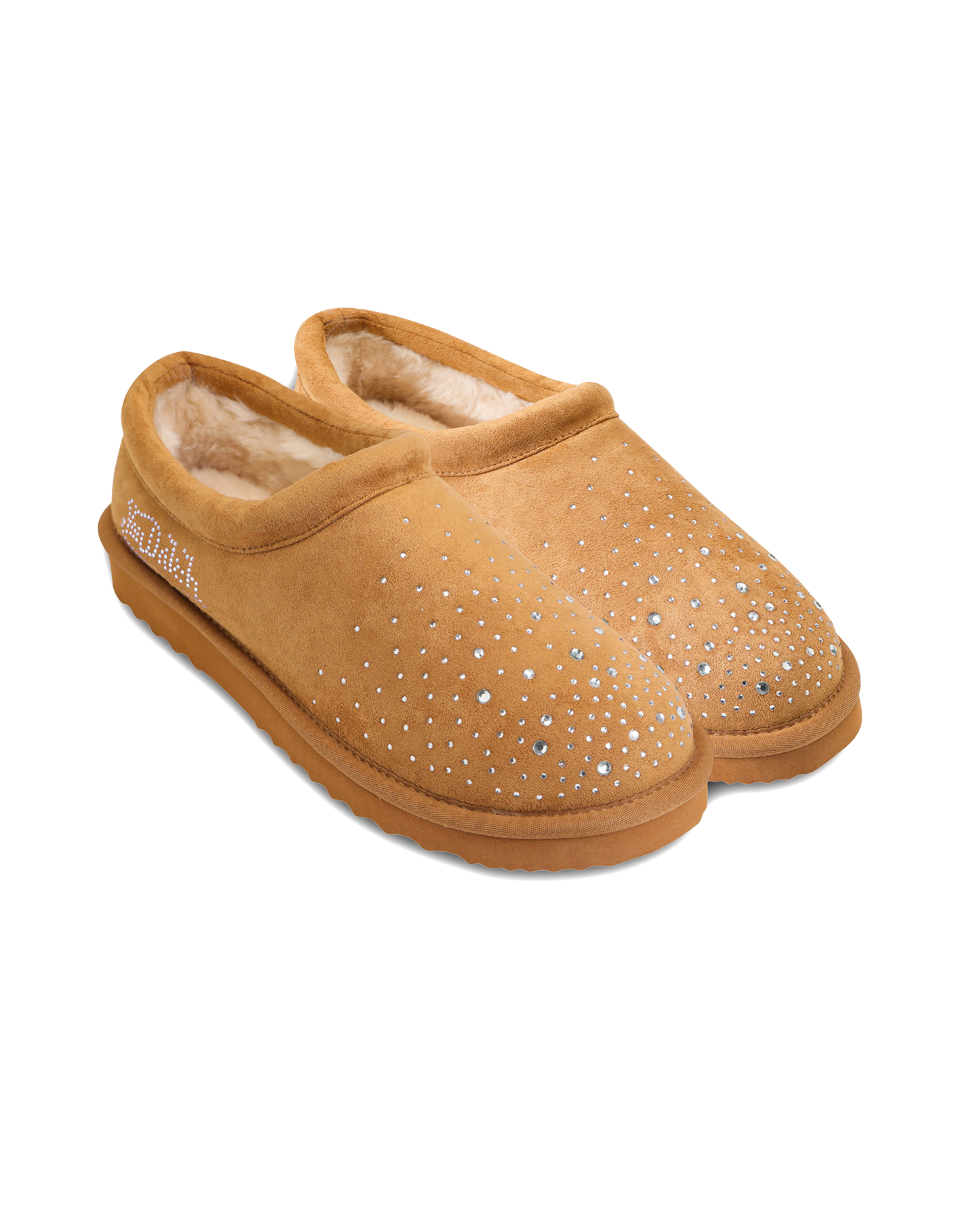 RHINESTONE SLIP-ON BOOT - CHESTNUT