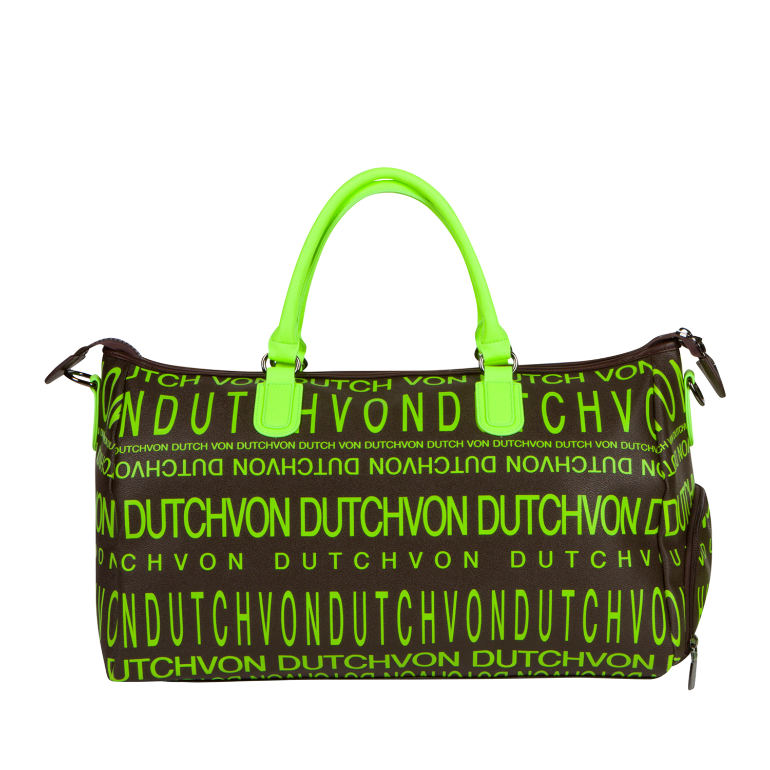 Von Dutch Brown & Lime Weekend Duffle Bag