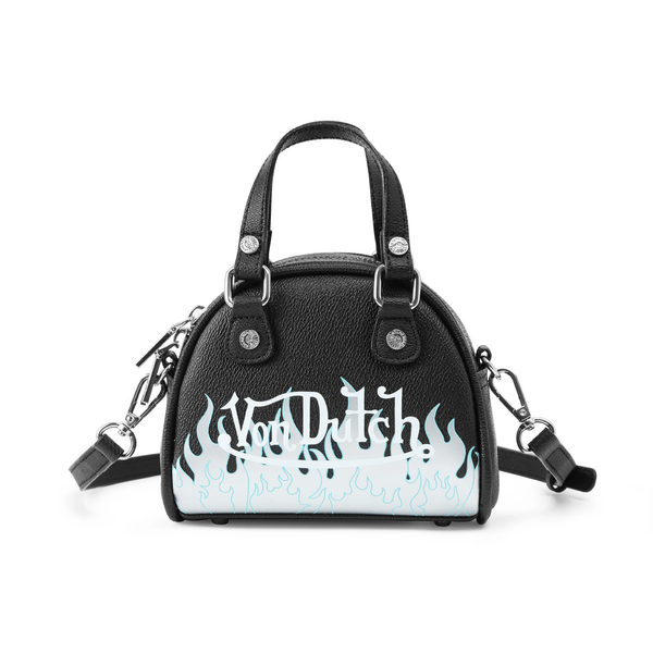 Mini Bowling Bag - White Flames