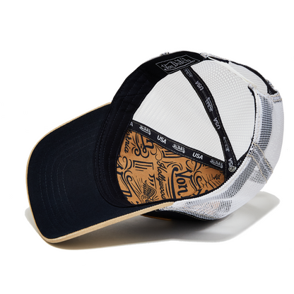 Navy with Tan Trucker