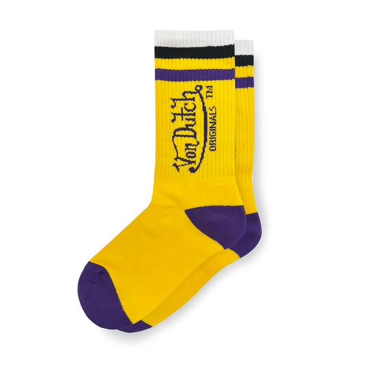 Yellow & Purple Crew Socks