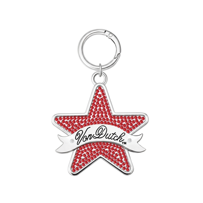 STAR KEYCHAIN - RED RHINESTONES