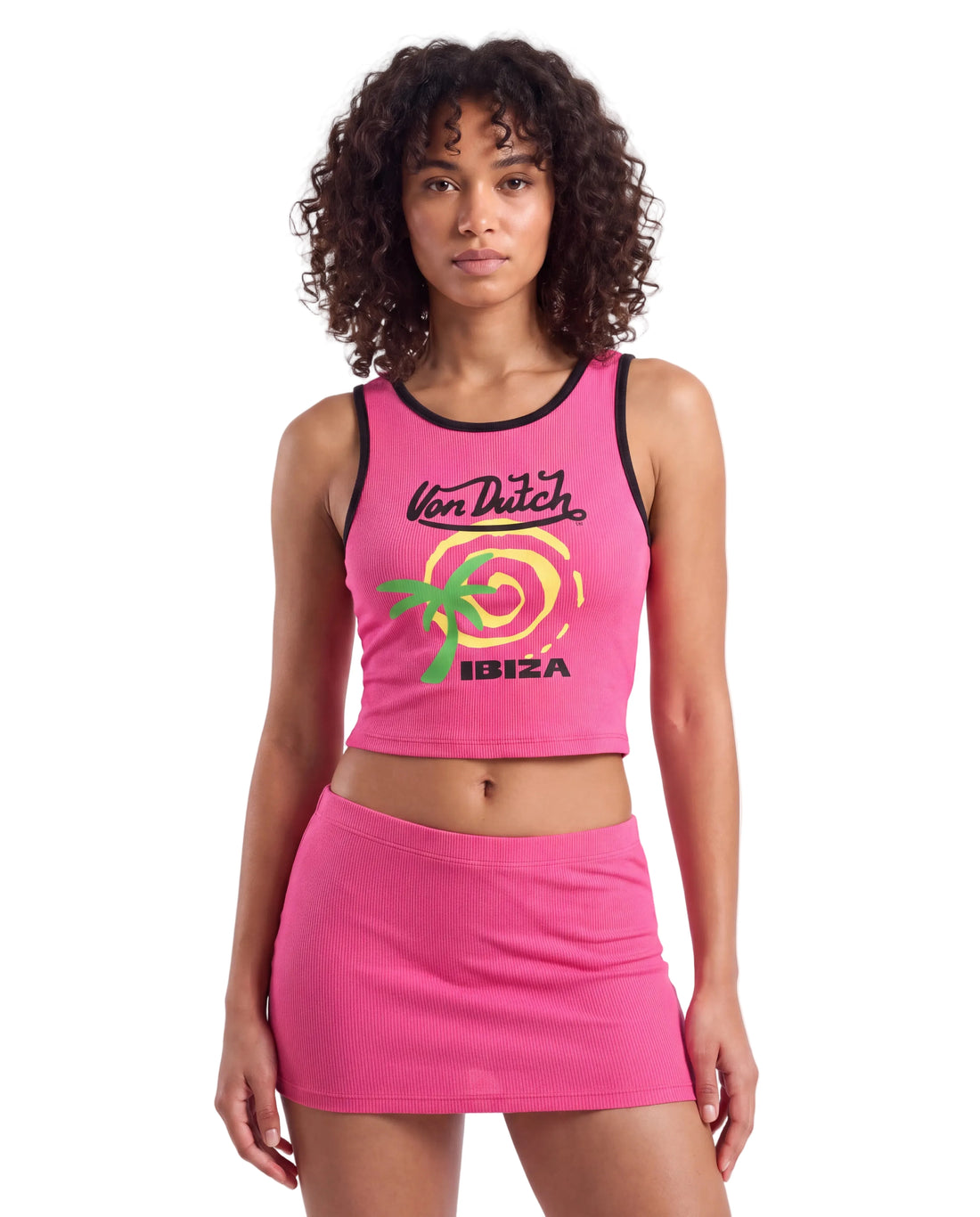 PINK IBIZA - Ribbed Crop Tank